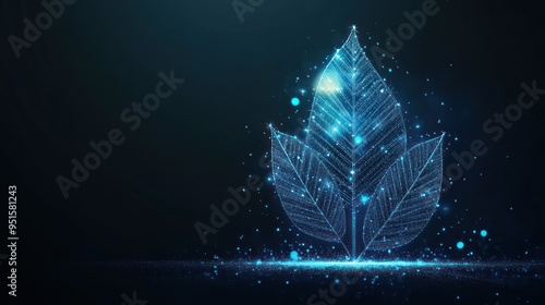 Glowing Abstract Leaf Illustration