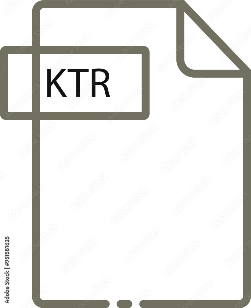 KTR File format minimal icon with black outline KTR File format minimal icon with black outline