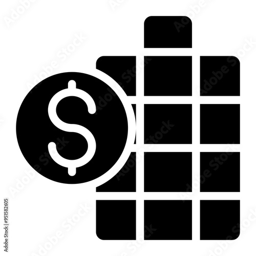 fixed cost, cost, rent, building, accounting solid or glyph icon