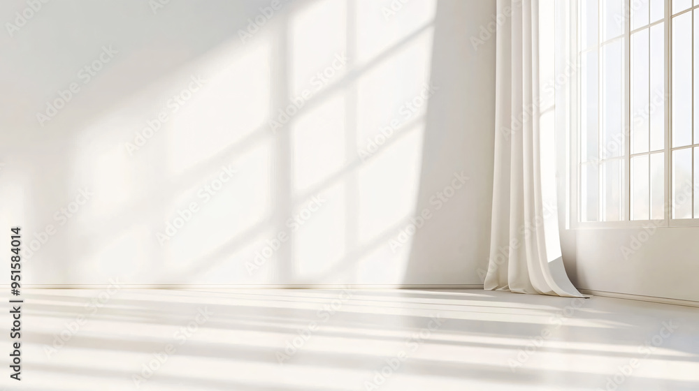 A beachside bedroom where light ocean breezes cause white, sheer curtains to flutter A beachside bedroom where light ocean breezes cause white, sheer curtains to flutter