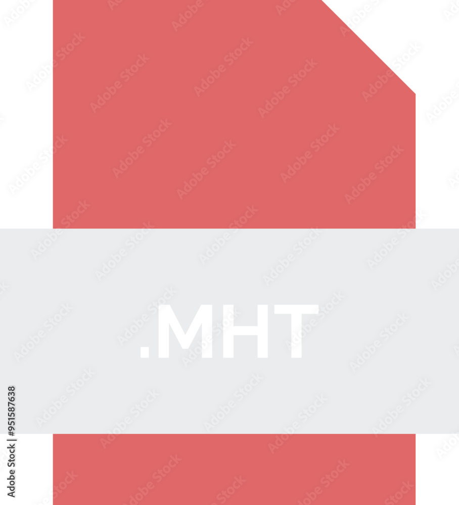 MHT File extension icon fill crisp corners with symbol MHT File extension icon fill crisp corners with symbol