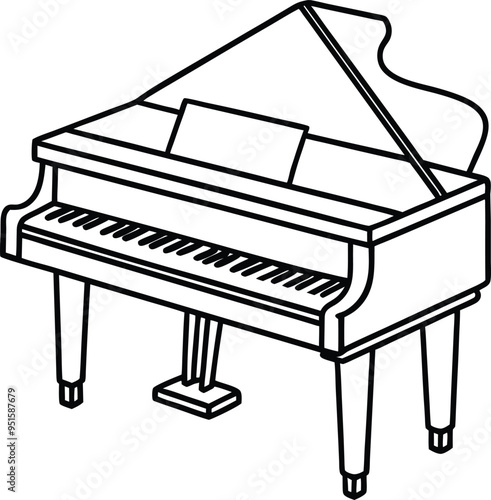 Piano outline vector art