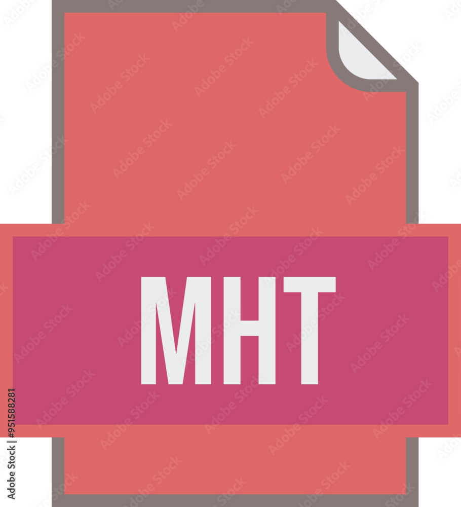 MHT File icon fill and outline crisp corners MHT File icon fill and outline crisp corners