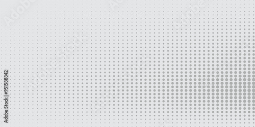 Abstract halftone background with wavy surface made of gray dots on white eps 10