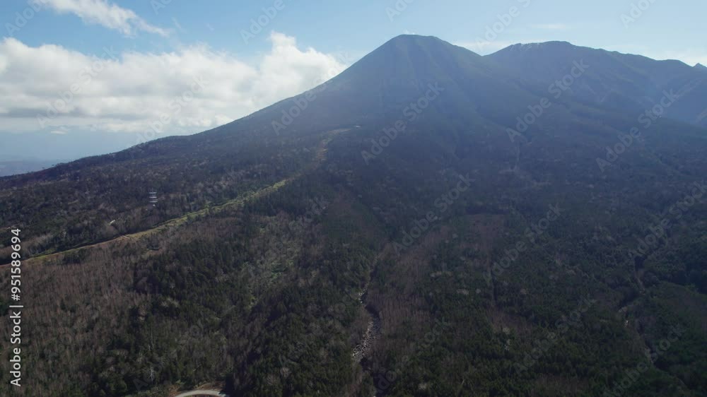 Aerial View of High Mountains and Foothills: Mt. Ontake 御嶽山 右方向 Aerial View of High Mountains and Foothills: Mt. Ontake 御嶽山 右方向