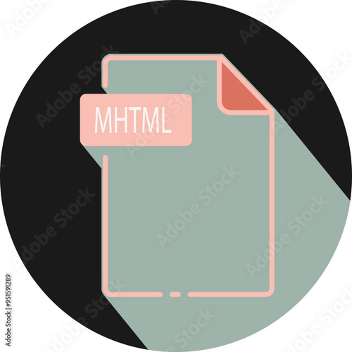 MHTML File fomat minimal icon with circle outside photo