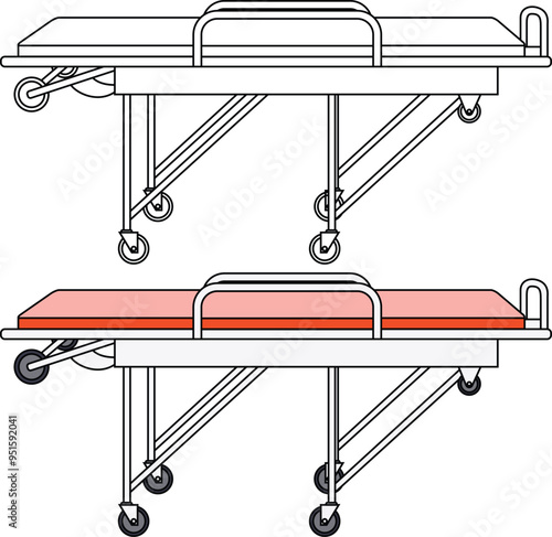 Stretcher Hand Drawn Outline Coloring Page