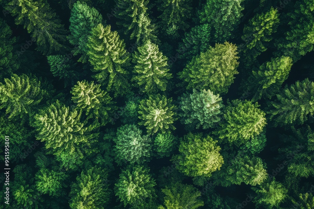 Green forest and nature, Aerial view of trees in forest in Germany with generative ai Green forest and nature, Aerial view of trees in forest in Germany with generative ai