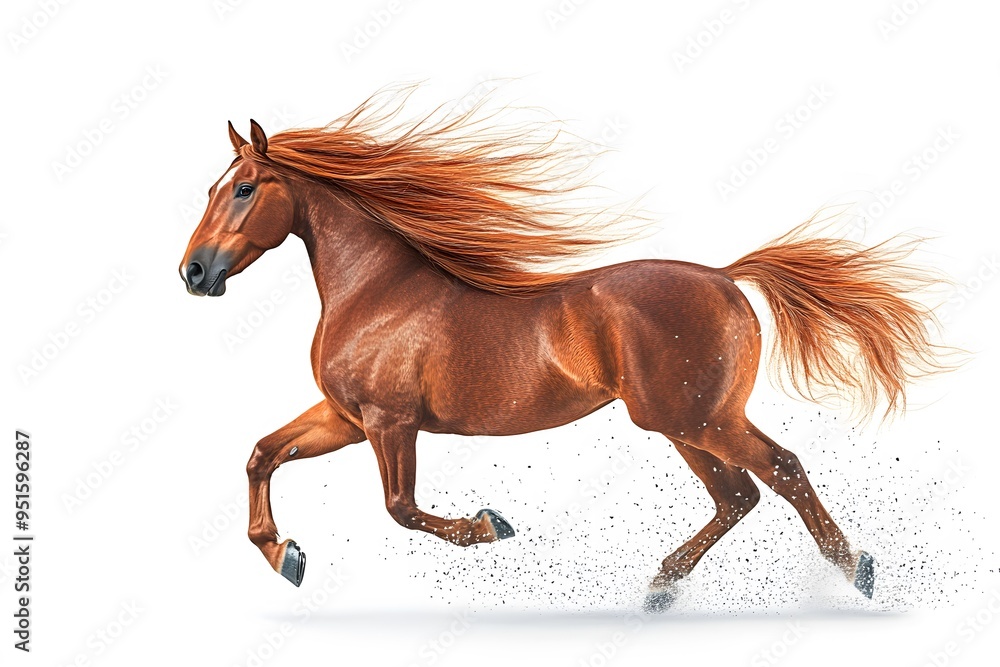 Naklejka premium horse isolated on white background