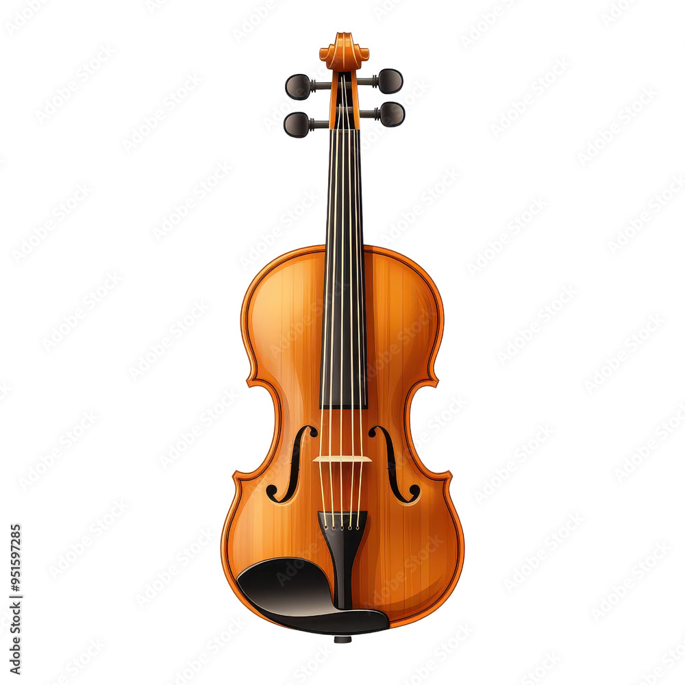 Fototapeta premium An elegant wooden violin, showcasing intricate details and a beautiful finish, perfect for music-related visuals.