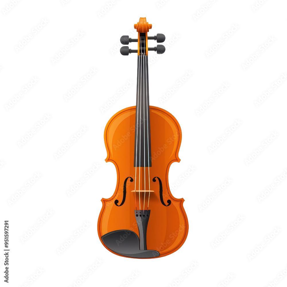 Fototapeta premium A vibrant orange violin, showcasing intricate design and craftsmanship, ideal for music-themed projects and artistic expressions.