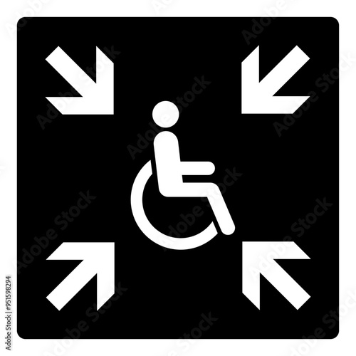 ISO emergency and first aid safety signs_evacuation temporary refuge_symbol and pictogram only_black and white edition