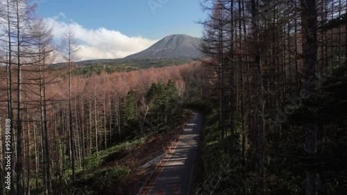 Aerial View of a Road in the High Mountains: Mt. Ontake 御嶽山 photo