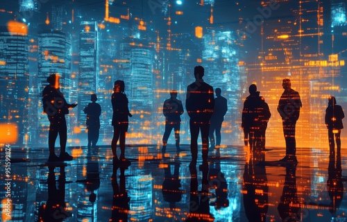 Corporate event showcases diverse professionals in tech setting