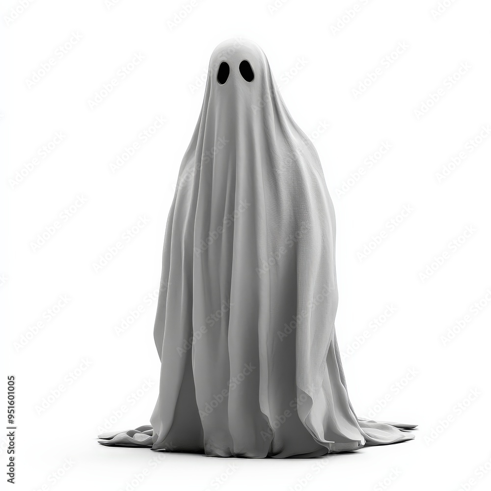 Ghostly Figure in White Sheet. Ghostly Figure in White Sheet.