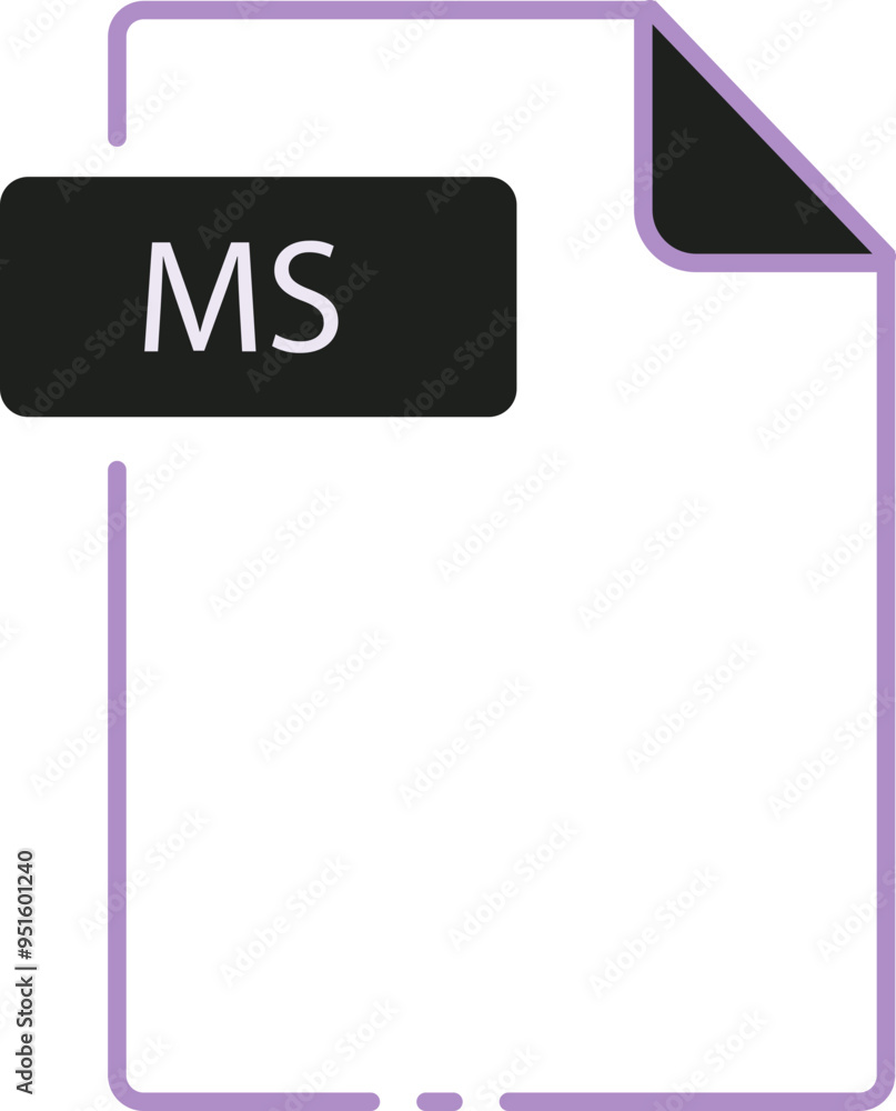 Obraz premium MS File format minimal icon outline