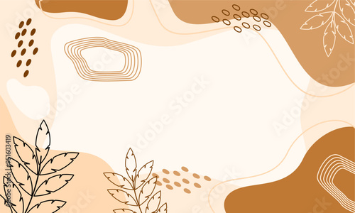 Flat abstract floral leaves background