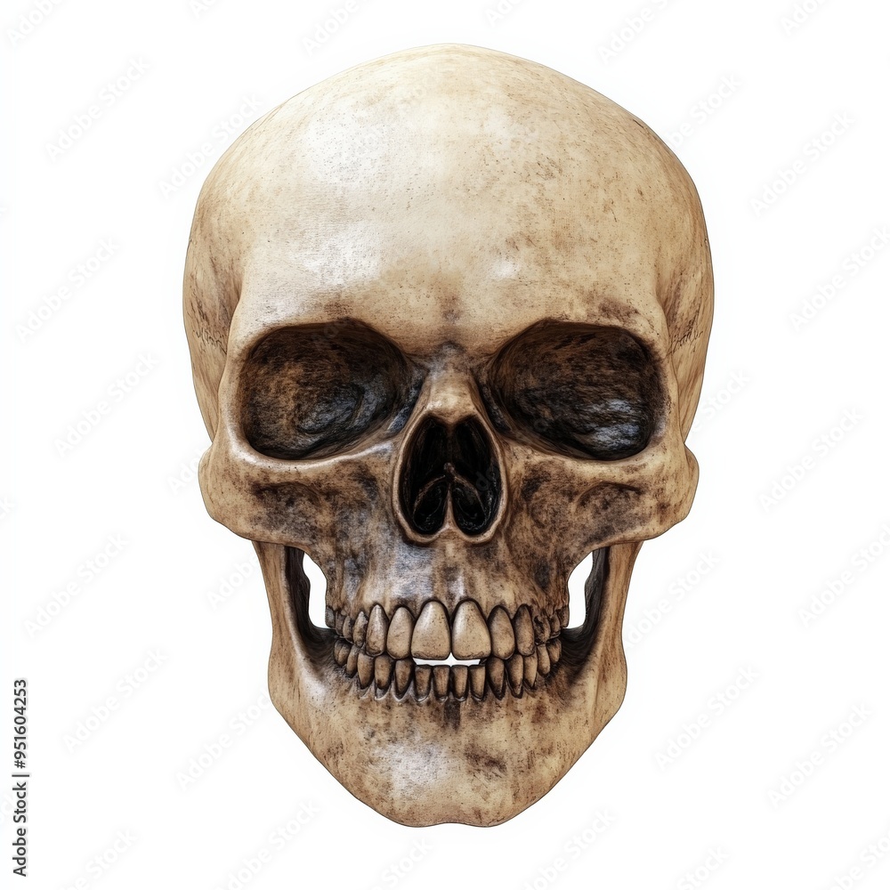 Obraz premium Human Skull Isolated on White.