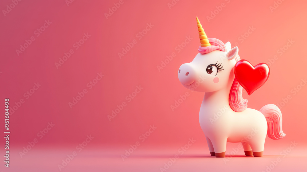 Realistic Detailed 3d Cute White Unicorn on a Pink Background Symbol of Magic. Vector illustration of Fantasy Horse Realistic Detailed 3d Cute White Unicorn on a Pink Background Symbol of Magic. Vector illustration of Fantasy Horse