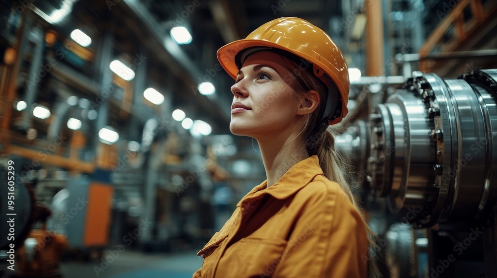 Industrial Visionary: Female Engineer in a Hard Hat Industrial Visionary: Female Engineer in a Hard Hat