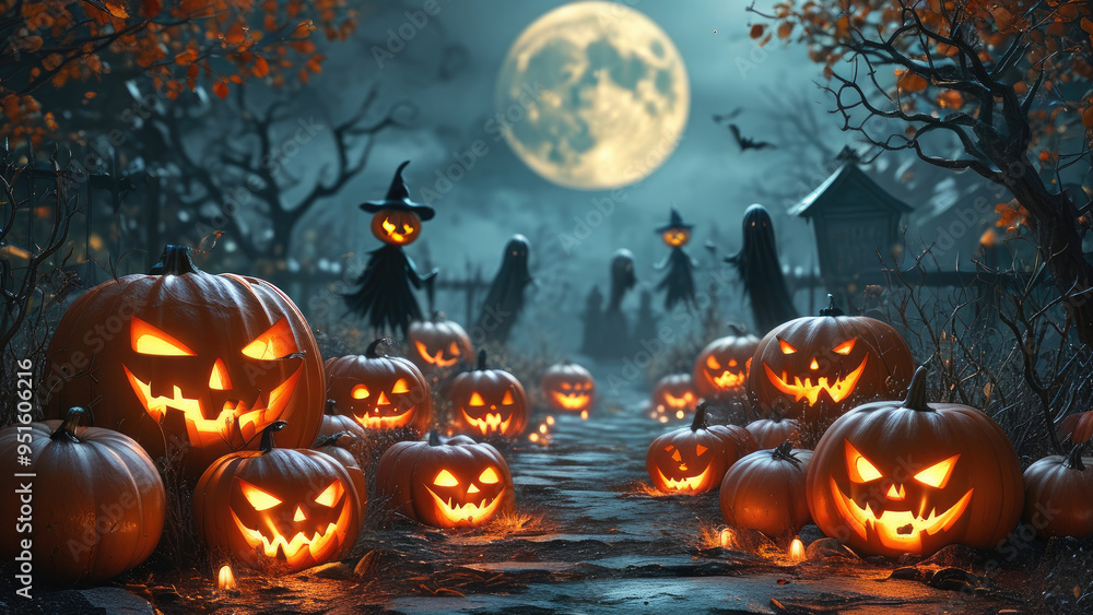 Spooky Halloween: Eerie Background with Halloween Theme Spooky Halloween: Eerie Background with Halloween Theme