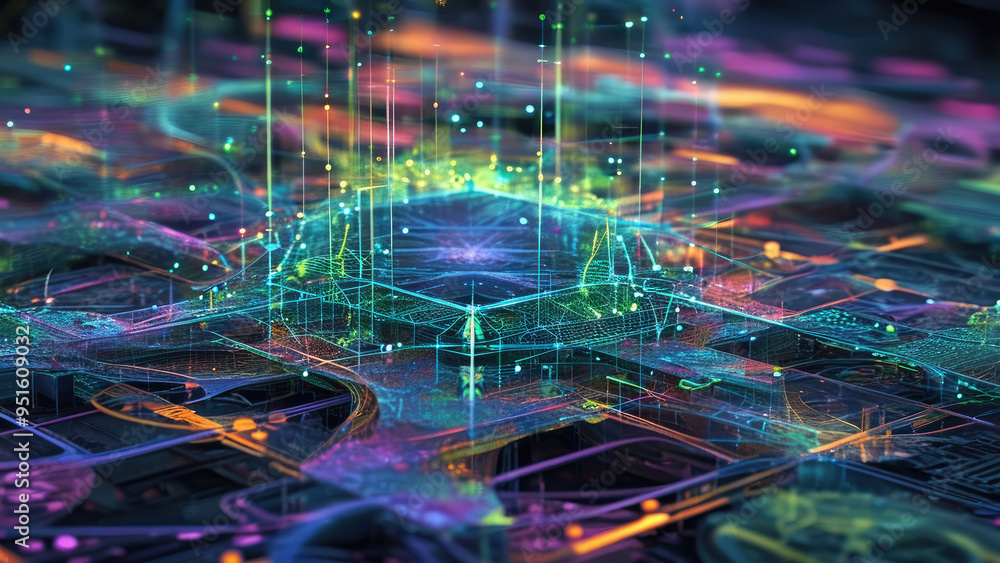 Quantum Network Illustration: Connecting the Future of Technology Quantum Network Illustration: Connecting the Future of Technology