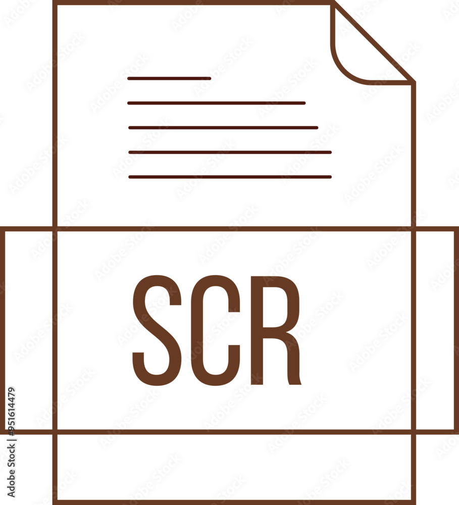 SCR File icon crisp thick outline sharp corners SCR File icon crisp thick outline sharp corners