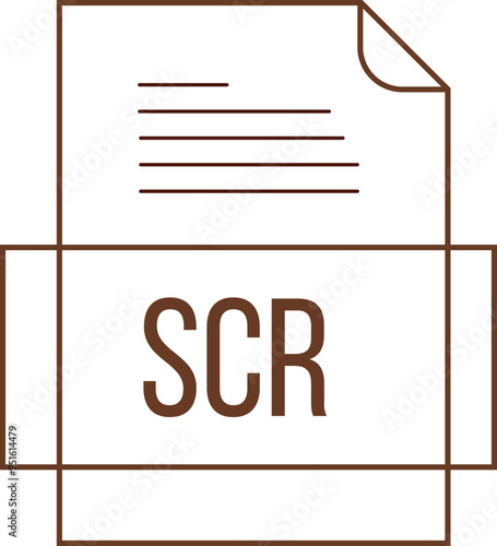 SCR File icon crisp thick outline sharp corners