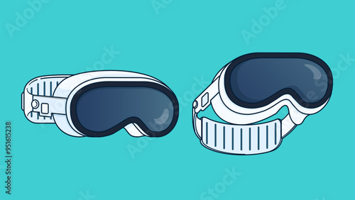 Isolated Vector of Virtual Reality Glasses 2. Flat Illustration of VR Goggles