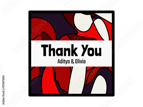 Wedding Thank You Card Design Template