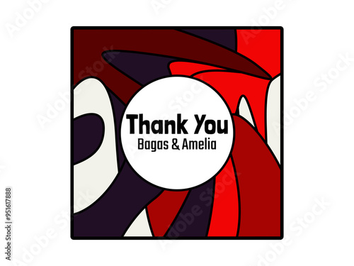 Wedding Thank You Card Design Template