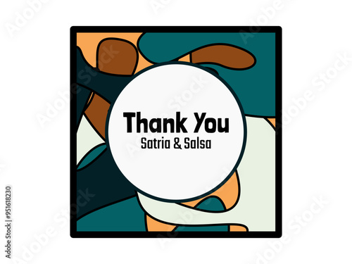 Wedding Thank You Card Design Template