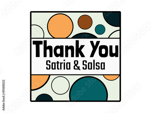 Wedding Thank You Card with cute design template