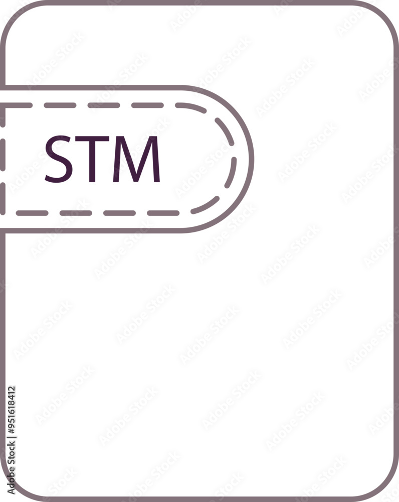 STM File icon thick black outline STM File icon thick black outline