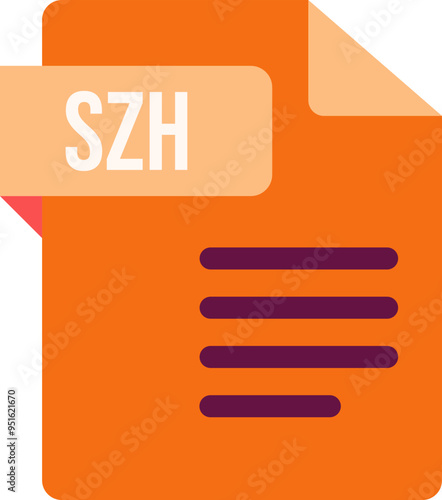 SZH File icon with dark ciolor and folded doc