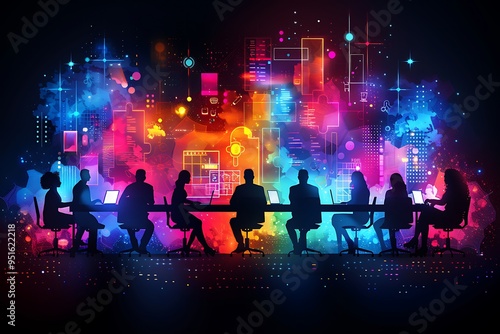 Professional Team Collaborating in Business Meeting