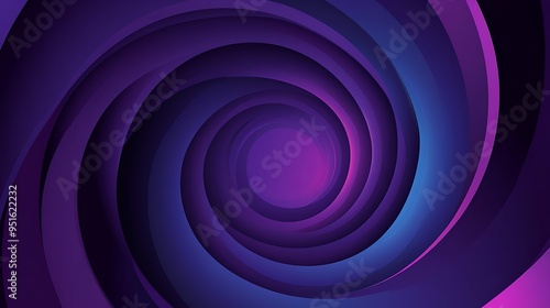 Mystic Circular Abstract Pattern in Purple and Light Blue on Dark Background