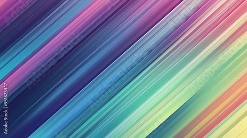 Vibrant Diagonal Stripes Abstract Vector Background in Green, Blue, Purple, and Red