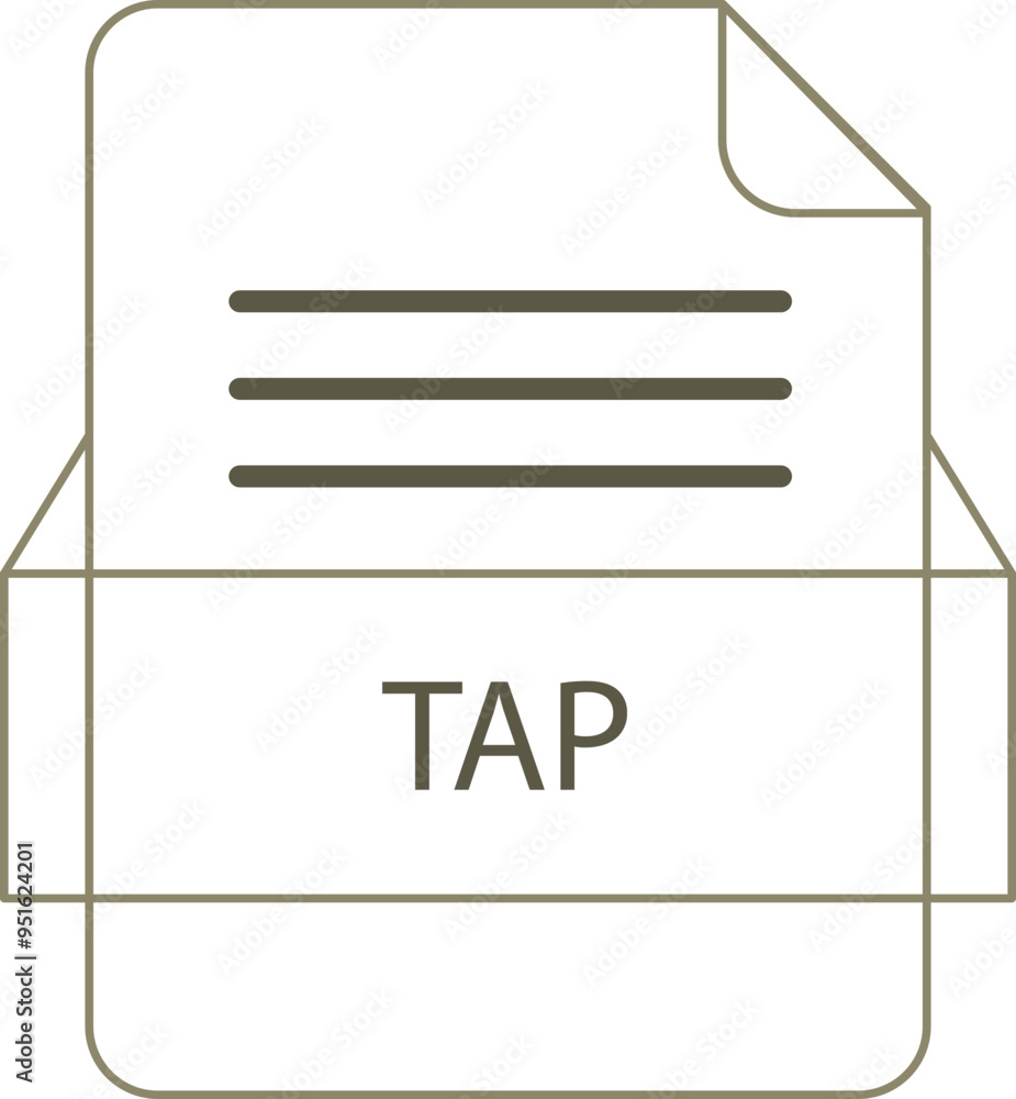 TAP File icon black outline TAP File icon black outline