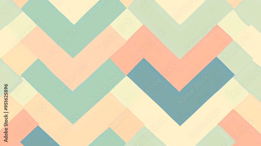 Groovy Pastel Chevron Vector Pattern Background in Light Green, Peach, and Periwinkle Groovy Pastel Chevron Vector Pattern Background in Light Green, Peach, and Periwinkle