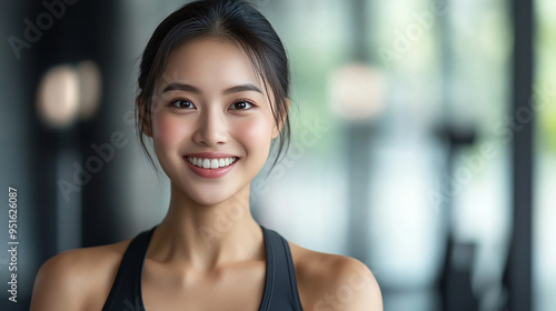 ジムで笑顔を見せる女性トレーニングインストラクター Free Download ジムで笑顔を見せる女性トレーニングインストラクター - GFXLoad