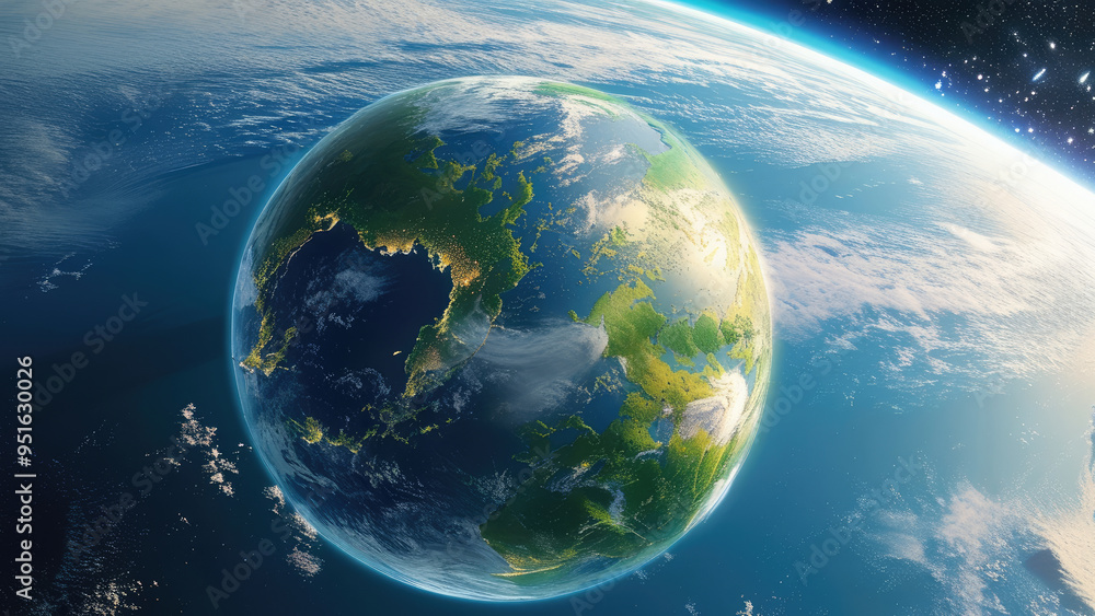 Obraz premium Earth-Like Planet and Its Unique Atmosphere