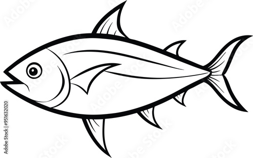 Tuna fish silhouette - cut out vector icon