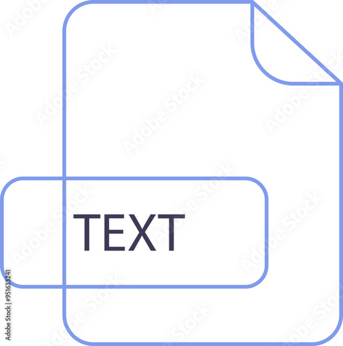 TEXT File format minimal icon outline