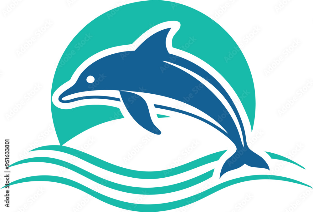 Fototapeta premium The dolphin Vector logo icon