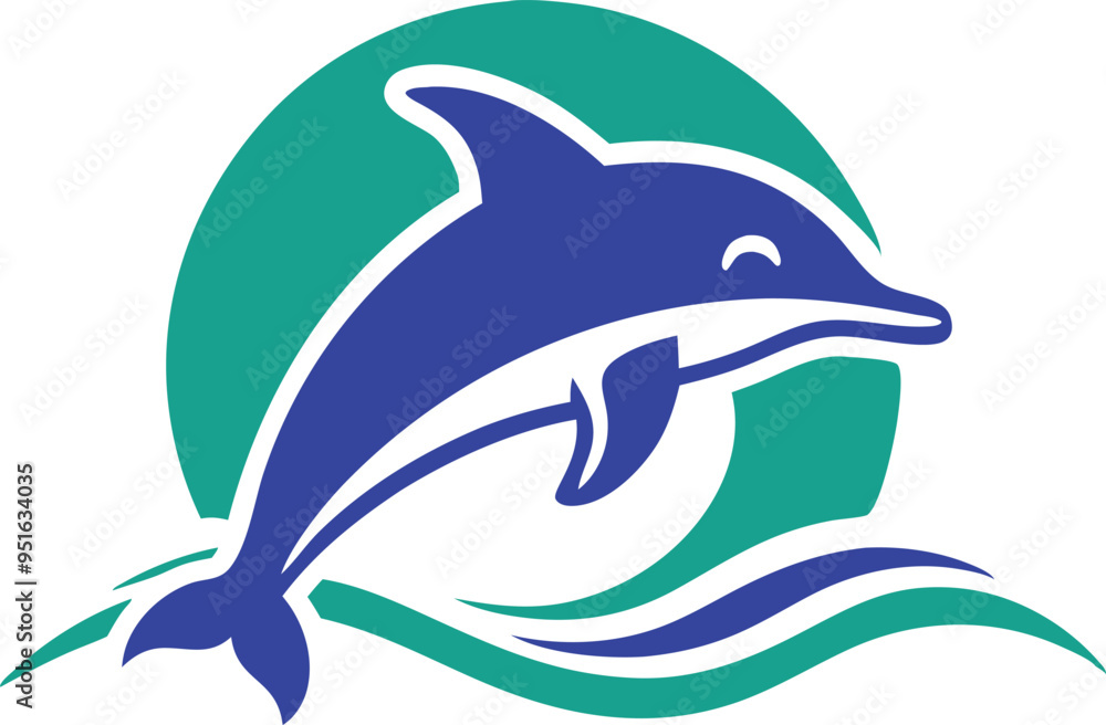 Obraz premium The dolphin Vector logo icon