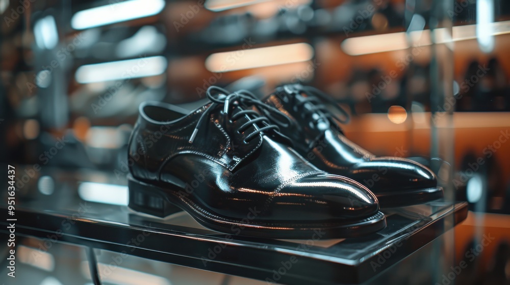 Leather-made black lace-up shoes pair Leather-made black lace-up shoes pair
