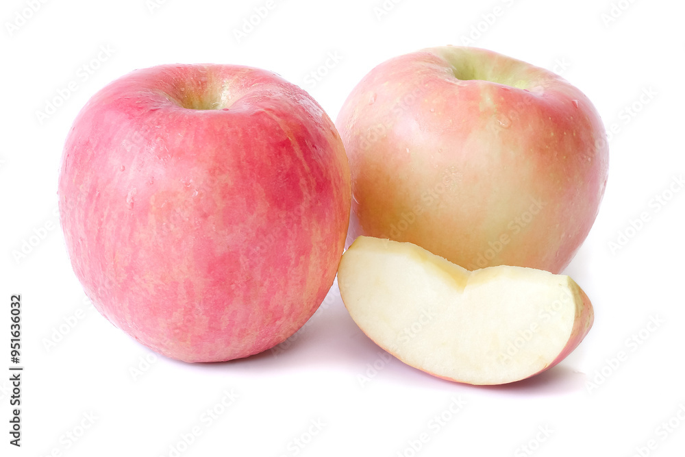 Apple close up isolated on white background.