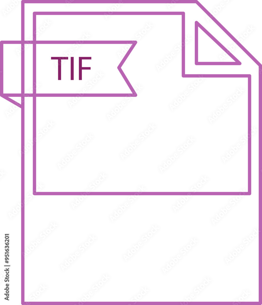 TIF File format icon black outline and light color TIF File format icon black outline and light color