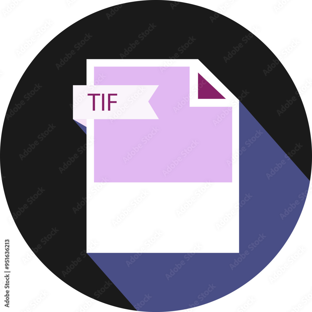TIF File format icon and black shadow circular shape TIF File format icon and black shadow circular shape
